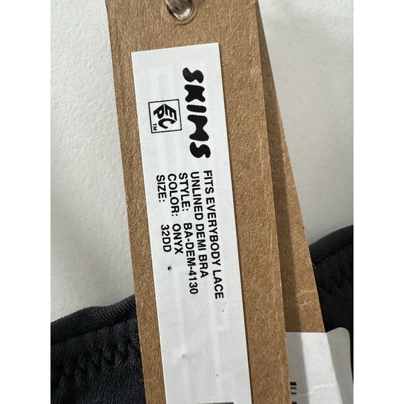 New Skims Fits‎ Everybody Lace Unlined Demi Bra Size 32 DD Onyx Black Intimates - Picture 6 of 8